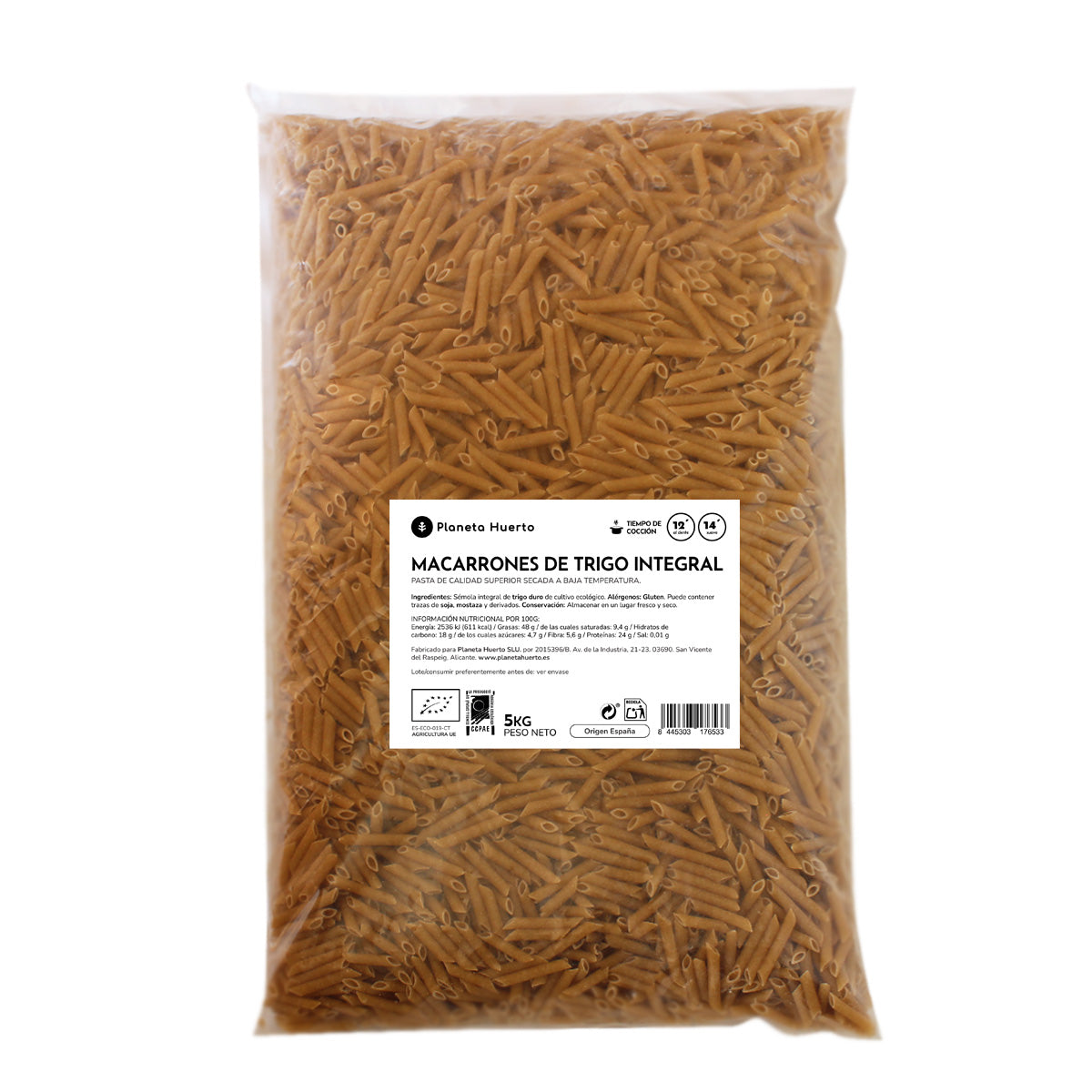 Macaronis complets ECO Planeta Huerto 5 kg
