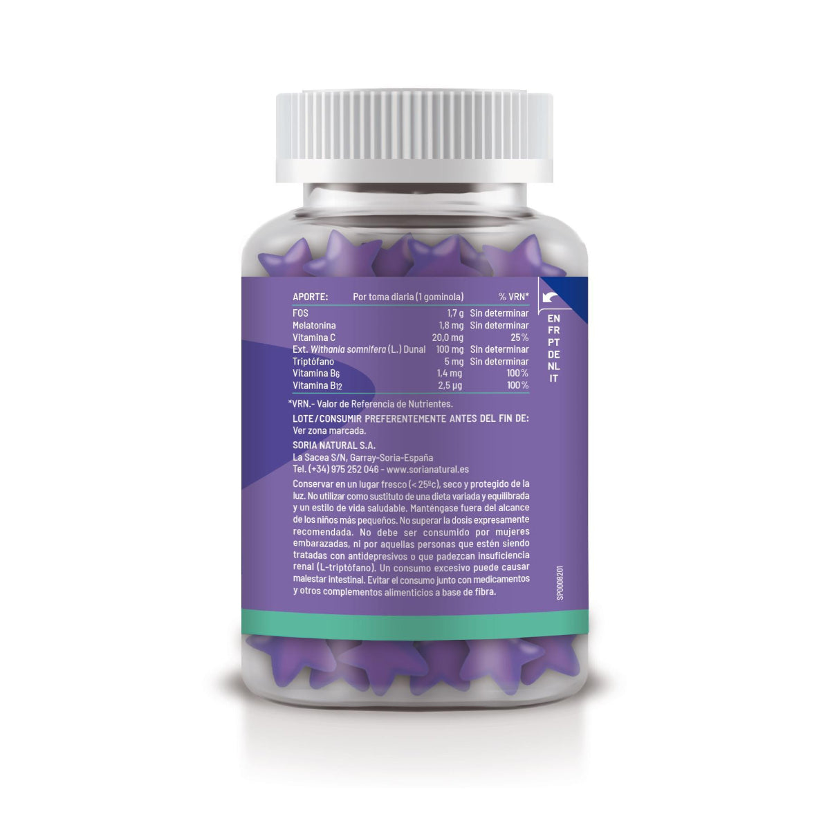 Żelki Melatonina Gummy Dreams o smaku jagodowym, Soria Natural, 60 tabletek