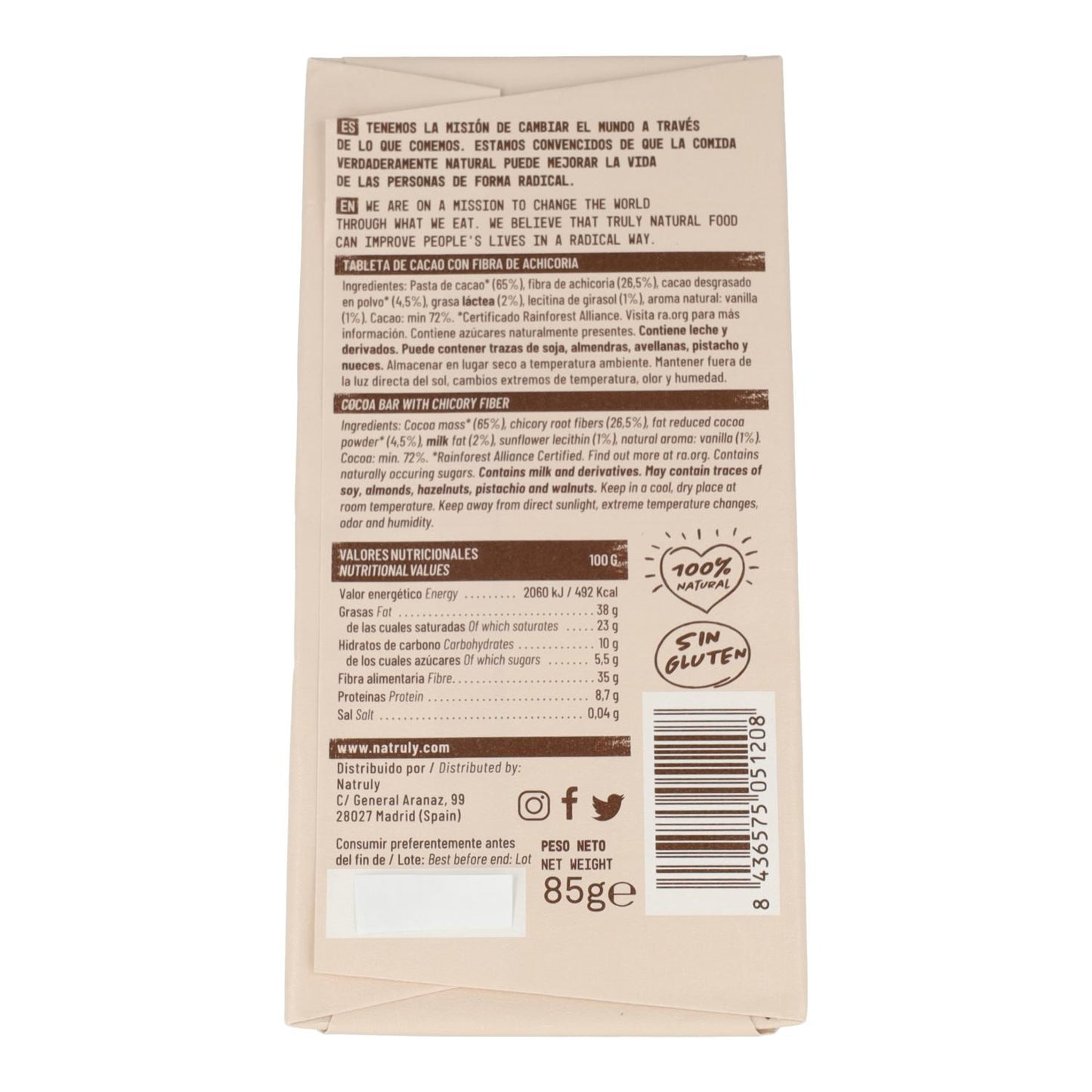 Chocolicious aus dunkler Schokolade, Natruly