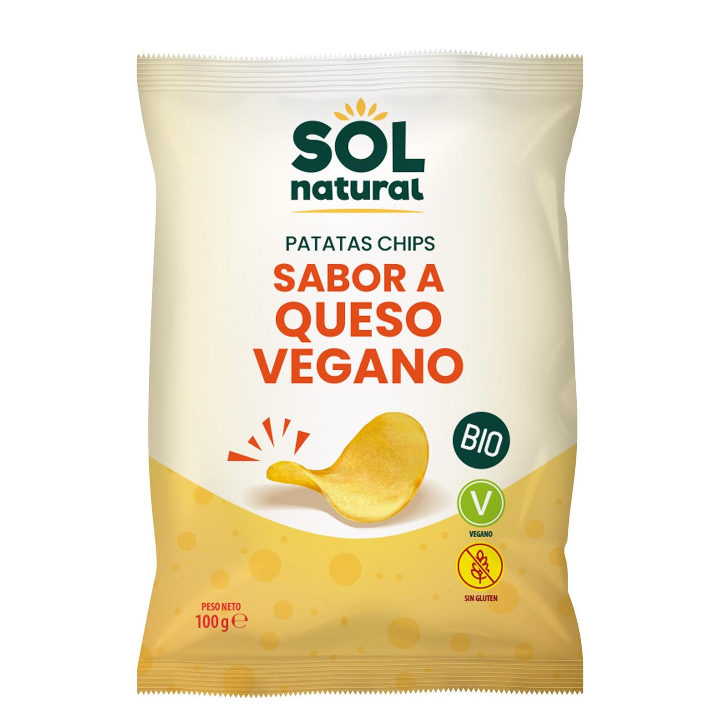 Vegane Kartoffelchips mit Käsegeschmack BIO Sol Natural 100 g