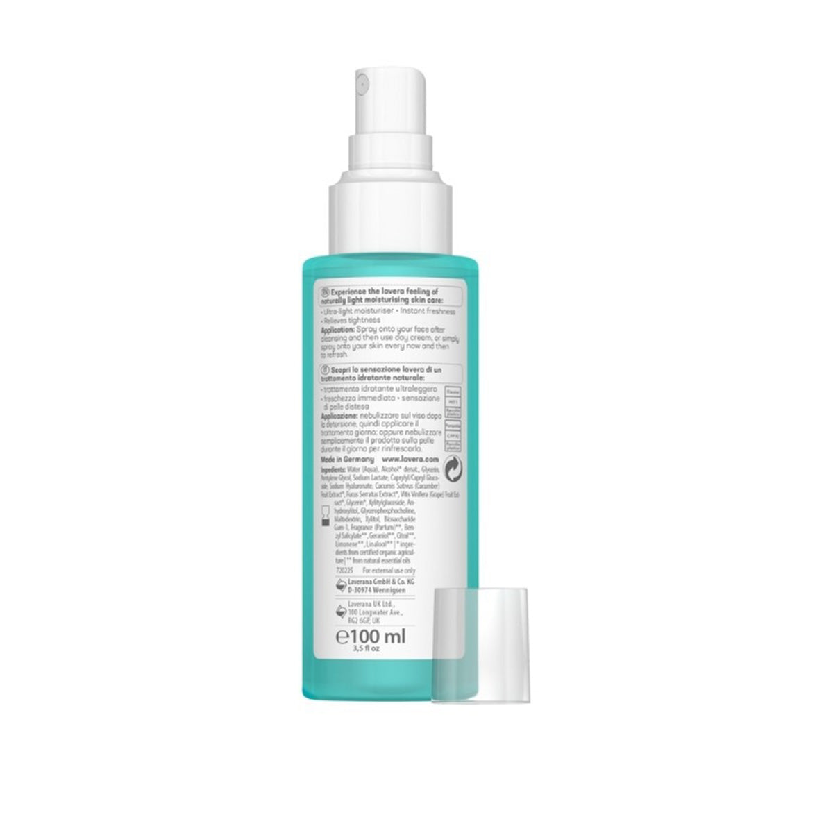 Verfrissende spray Hydro Refresh Bio-algen en hyaluronzuur, LAVERA, 100 ml