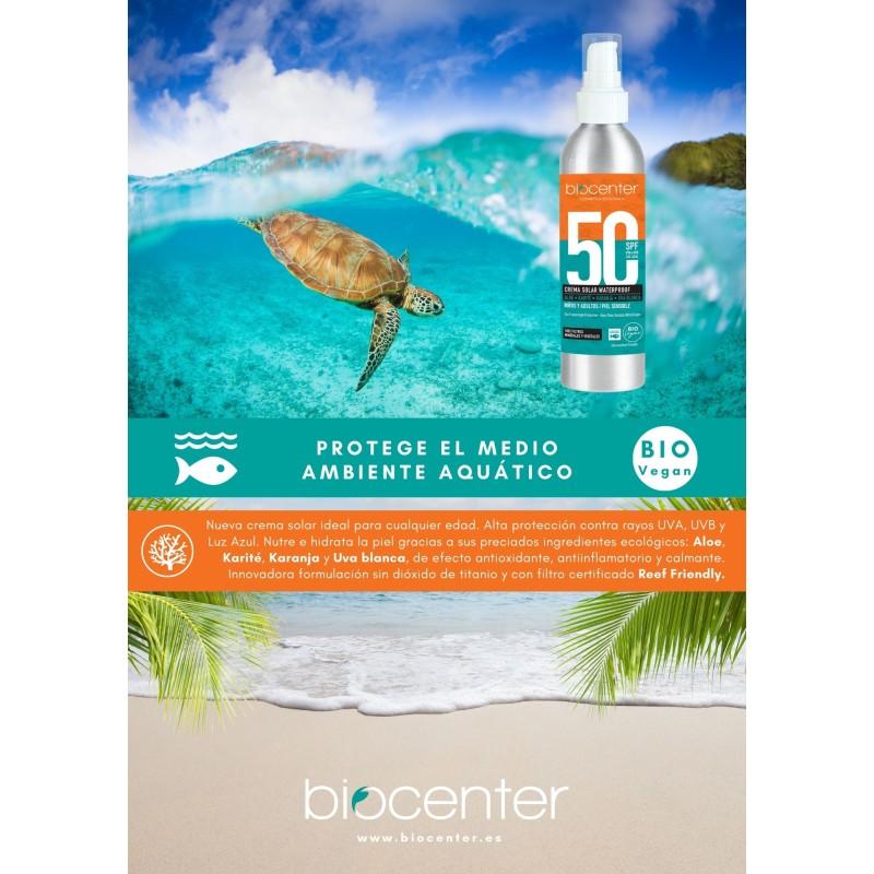Spray solare alta protezione UVA SPF 30 biologico, vegano, senza nanoparticelle 125 ml
