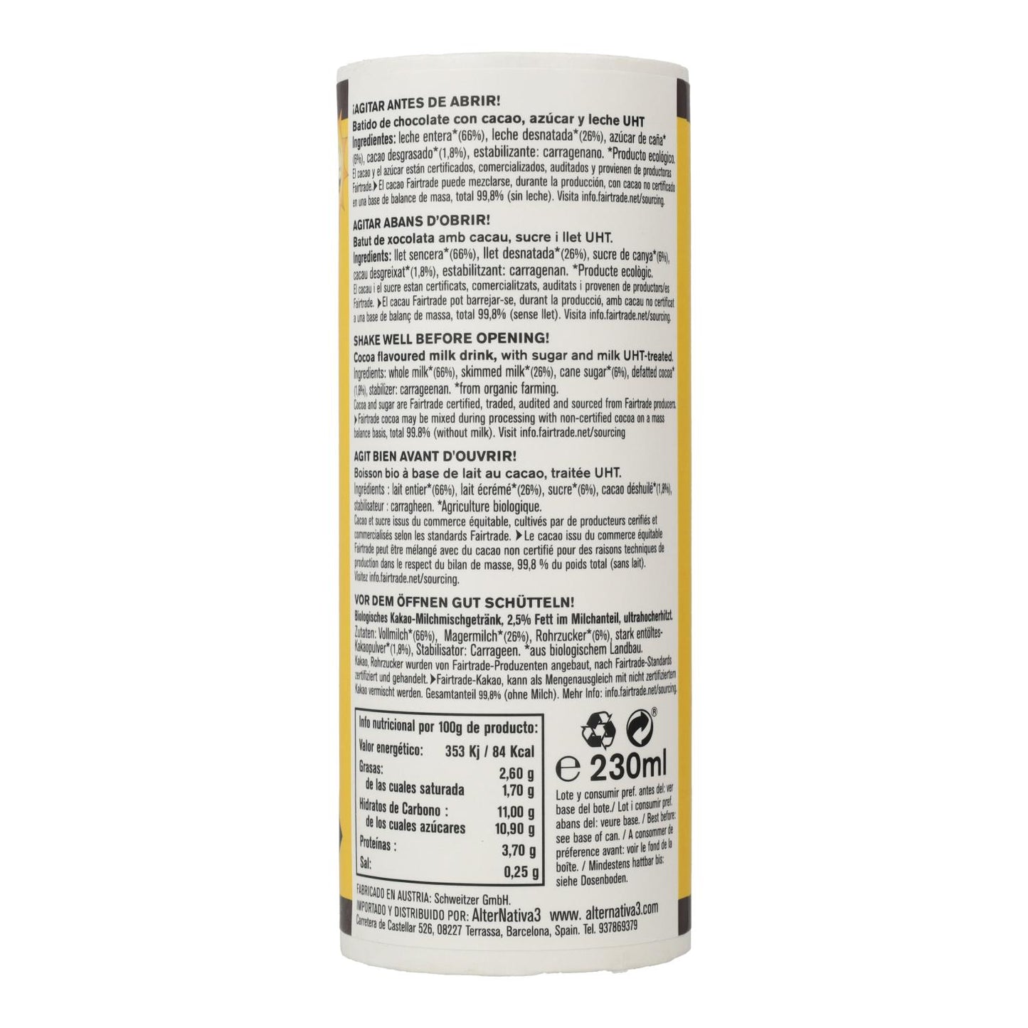 Bio-Schokoladenshake Alternativa3 230 ml