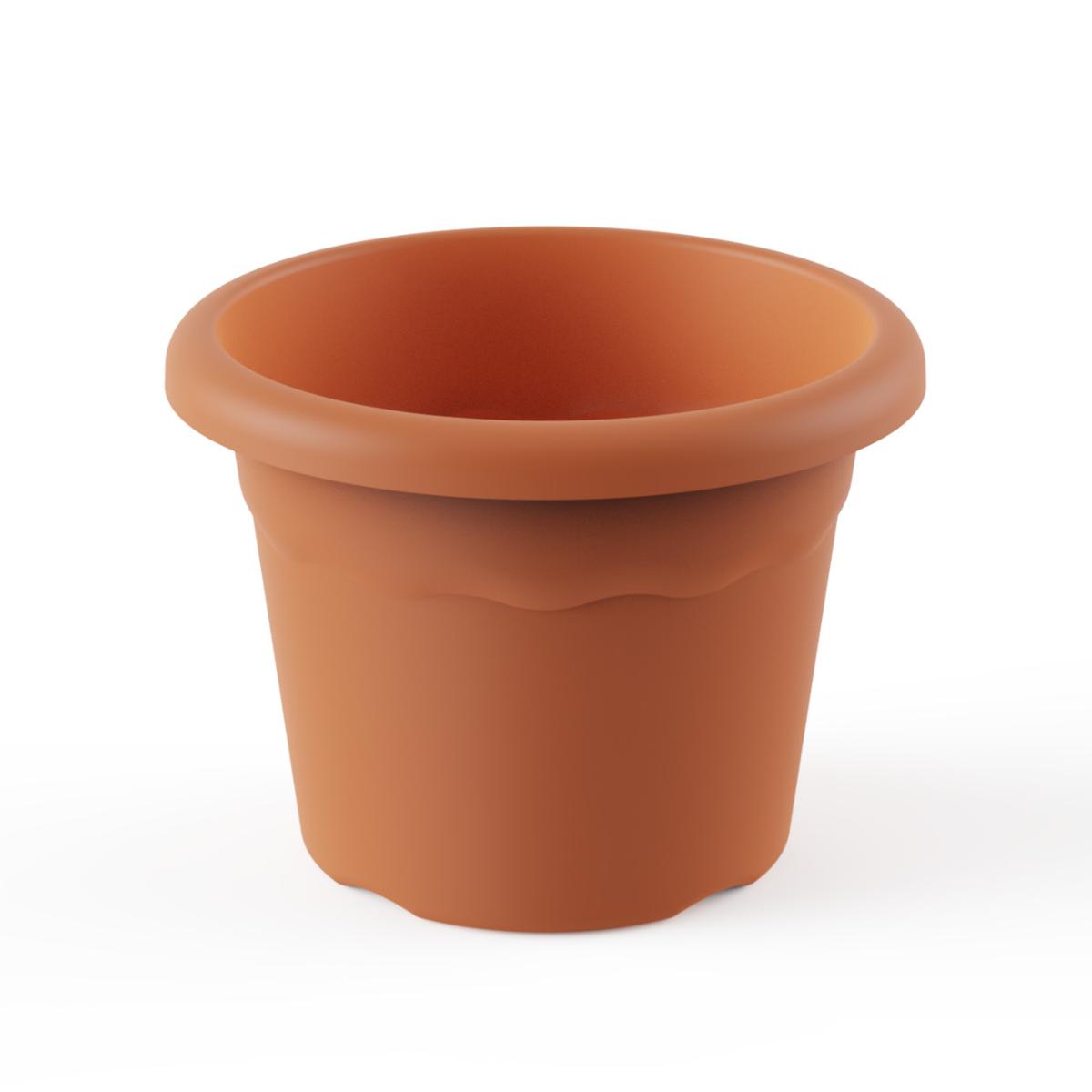 Round terracotta-coloured pot, D 22 x 16