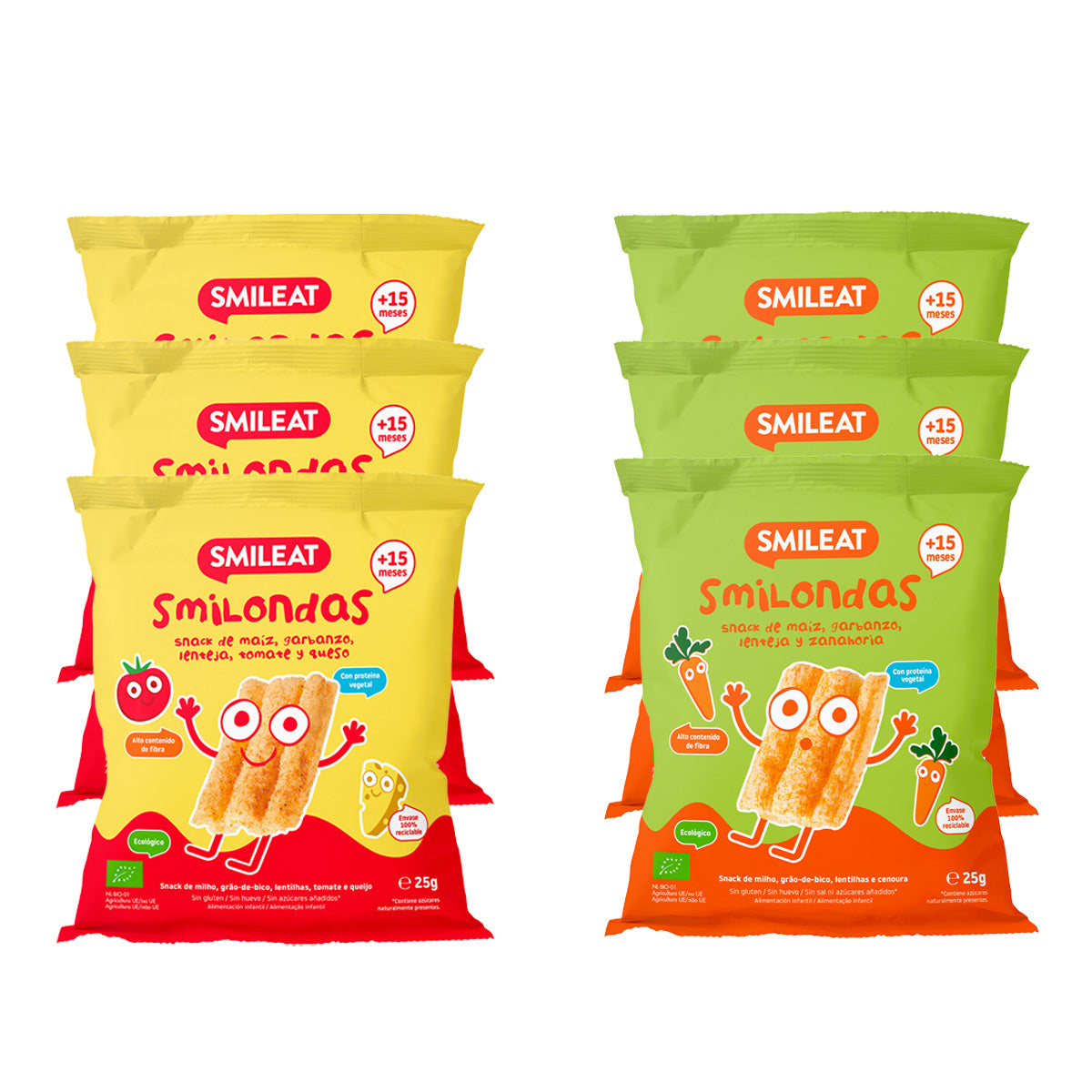 Pack of 6 Smilondas Eco Snack Mixes, Smileat, 25 g