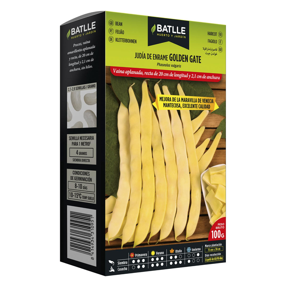 Graines de haricots Golden Gate 100 g Batlle