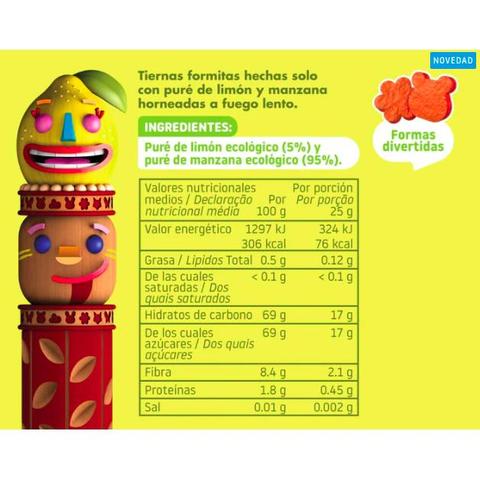 Pack 2x Snack pomme et citron Eco 25 g, Triboo