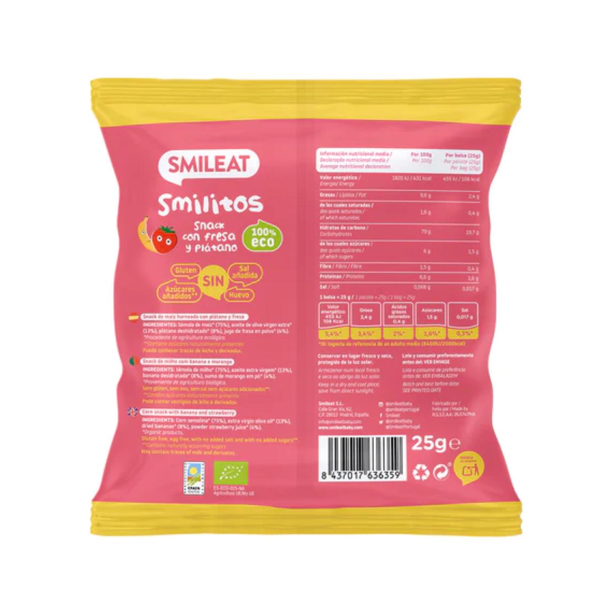 Smilitos Gusanitos de Fresa y Platano ECO Smileat 25gr