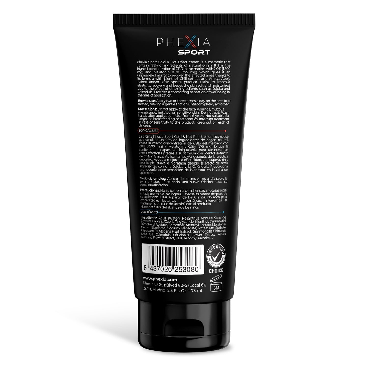 CBD e melatonina effetto caldo-freddo Mayday, Phexia, 75 ml