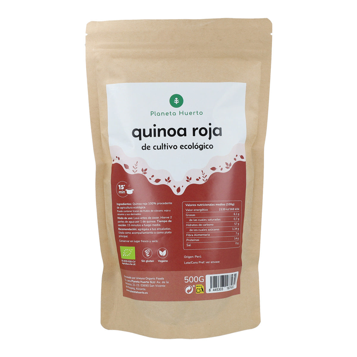 Quinoa rossa ECO Planeta Huerto 500 g