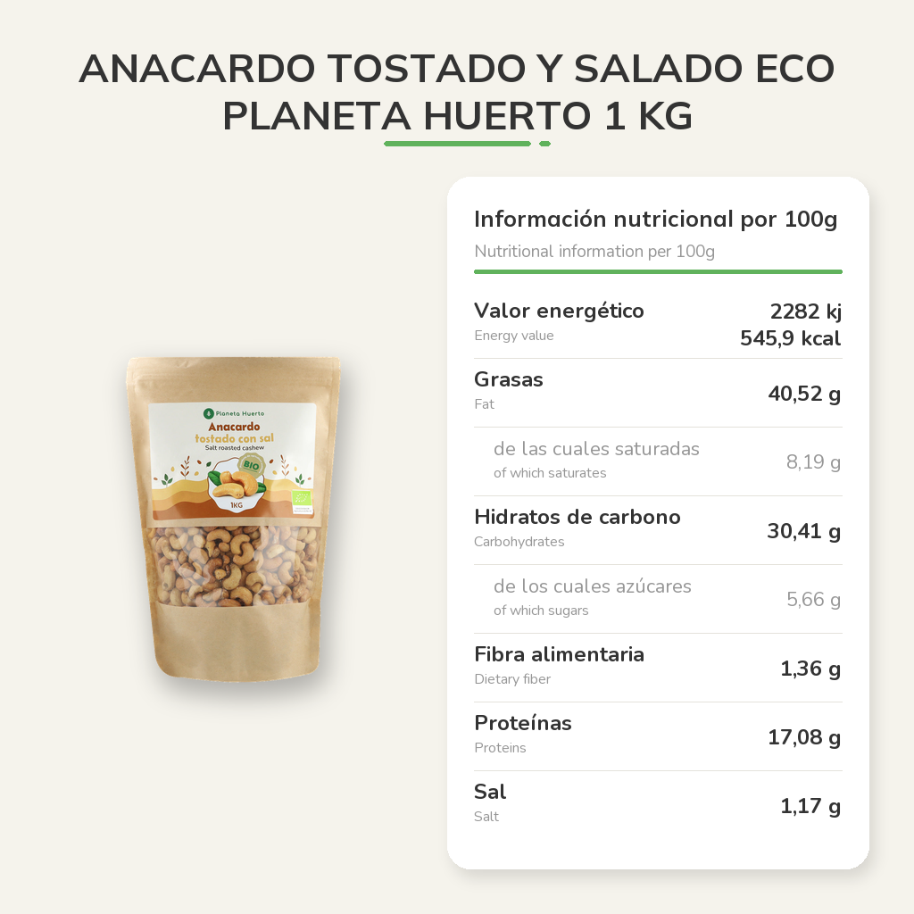 Información nutricional