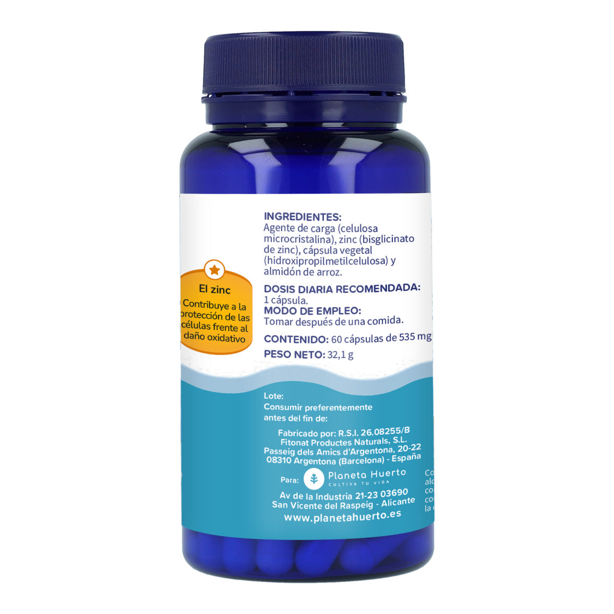 Zinc bisglycinate Planeta Huerto 60 Caps
