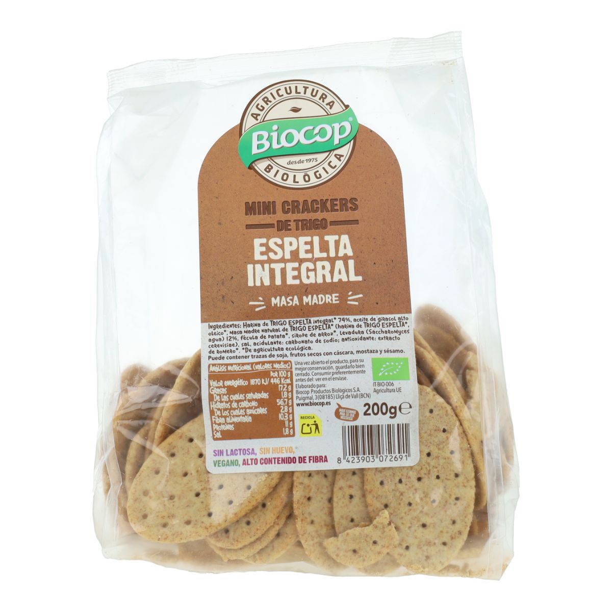 Mini-kakor av fullkornsspelt med surdeg BIO Biocop 200 g