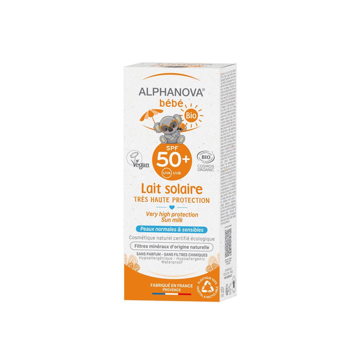 Ökologischer Sonnenschutz für Babys SPF 50+ Alphanova 50 ml