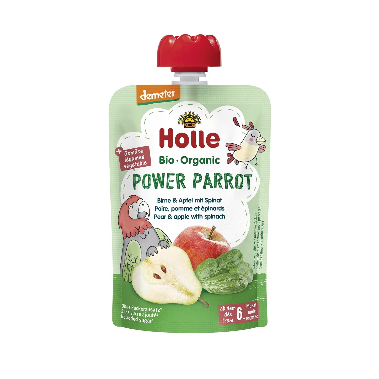 POWER PARROT - Poire, pomme et épinards (à partir du 6e mois) Eco/Dem Holle 100 g
