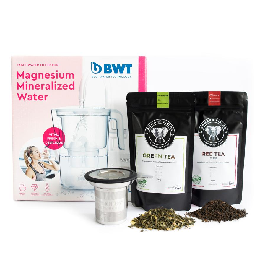 Confezione Caraffa Vida BWT + Tè verde EFT + Tè rosso EFT + Infusore EFT