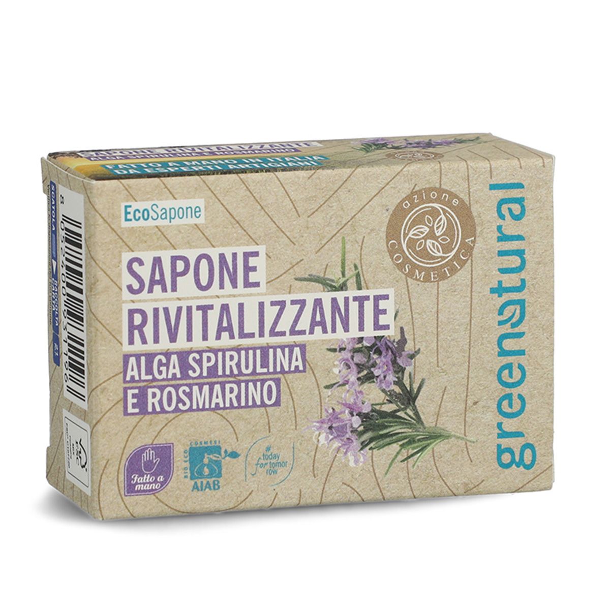 Revitaliserande tvål med spirulina/rosmarin 100 g Greenatural