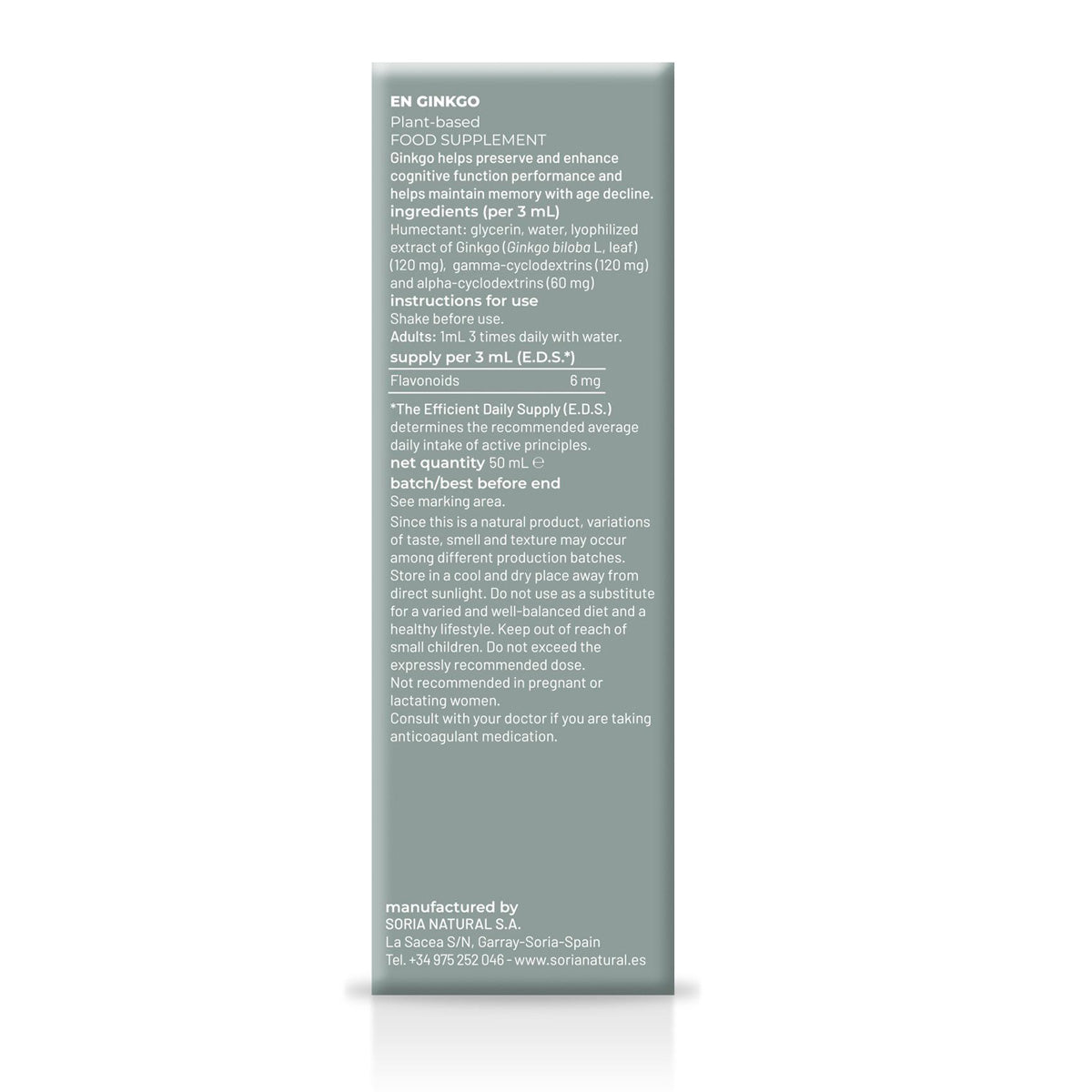 Pack 3x Extrait de Ginkgo Biloba Soria Natural, 50 ml