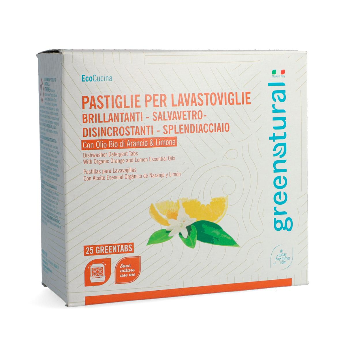 Greentabs detersivo per lavastoviglie Greenatural 25 pastiglie