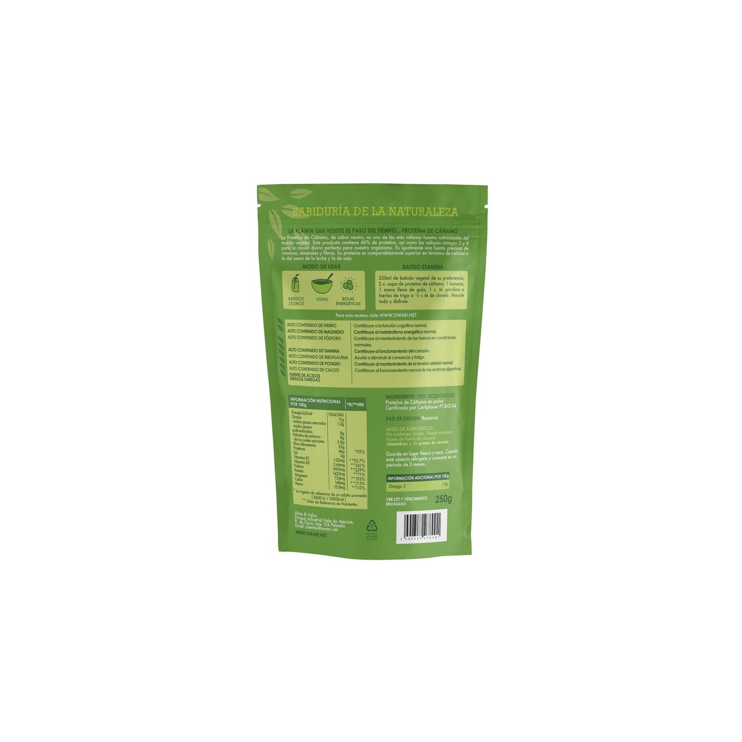 Proteine di canapa ISWARI 250 g