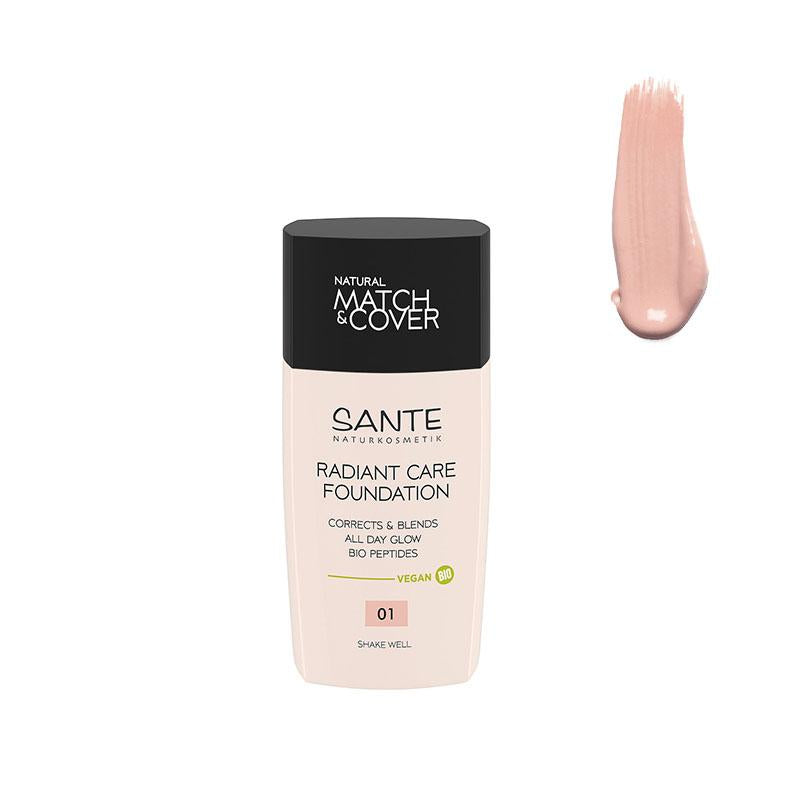 Fondotinta fluido radiant care 01 Warm Ivory, Sante 30 ml