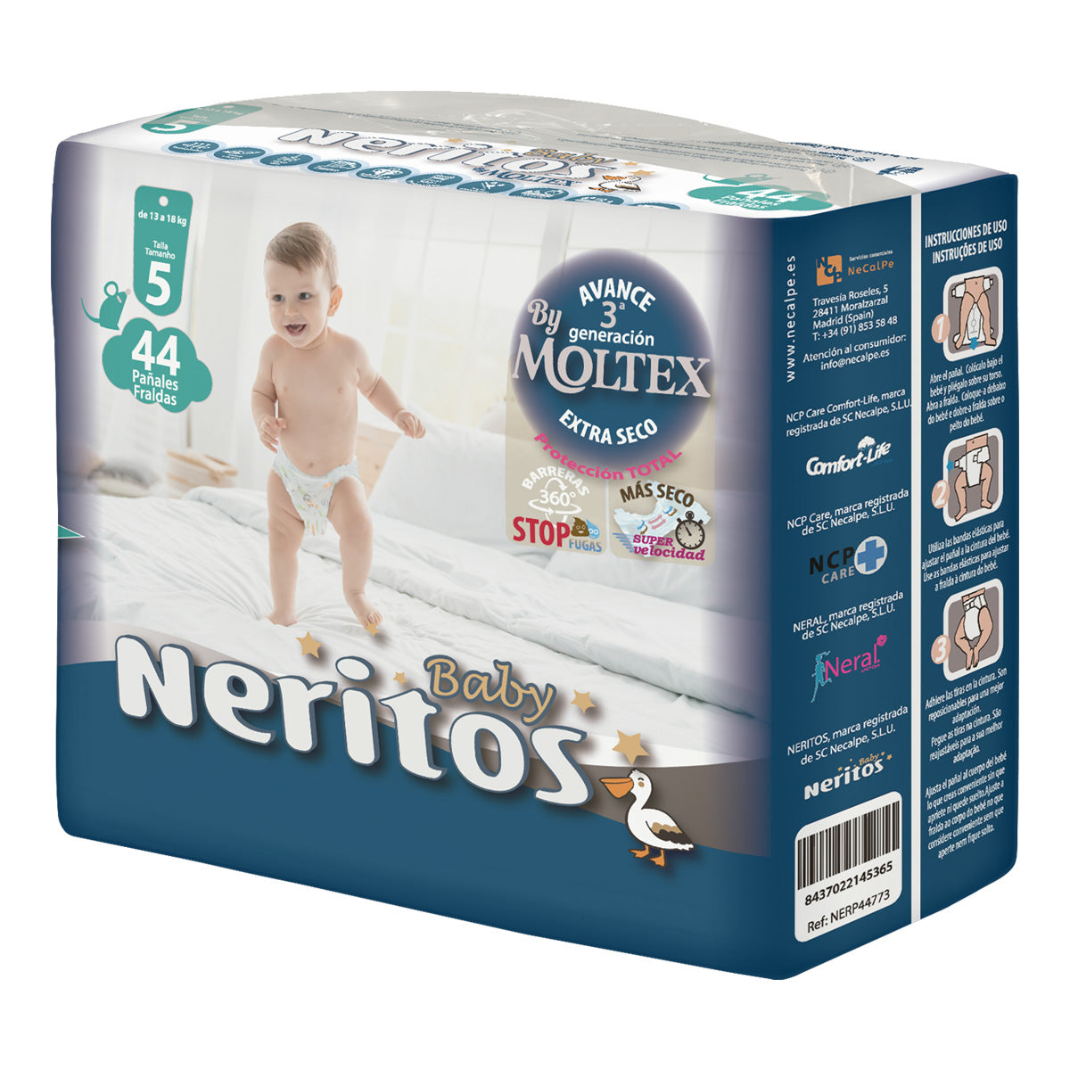 Pannolini Neritos Baby by Moltex T5 (13-18 kg) 44 pezzi