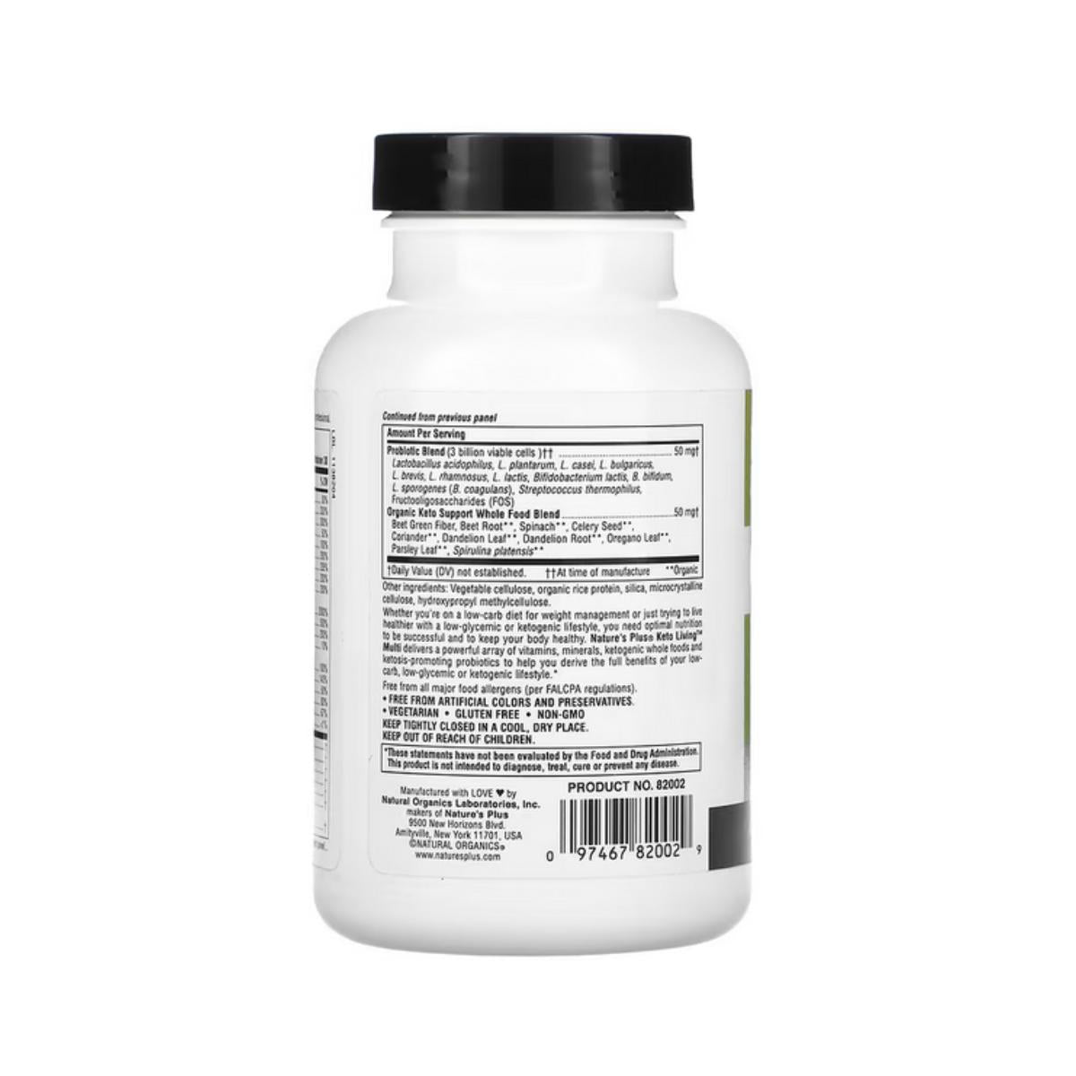 Keto living daily multi, Nature's plus 90 gélules.
