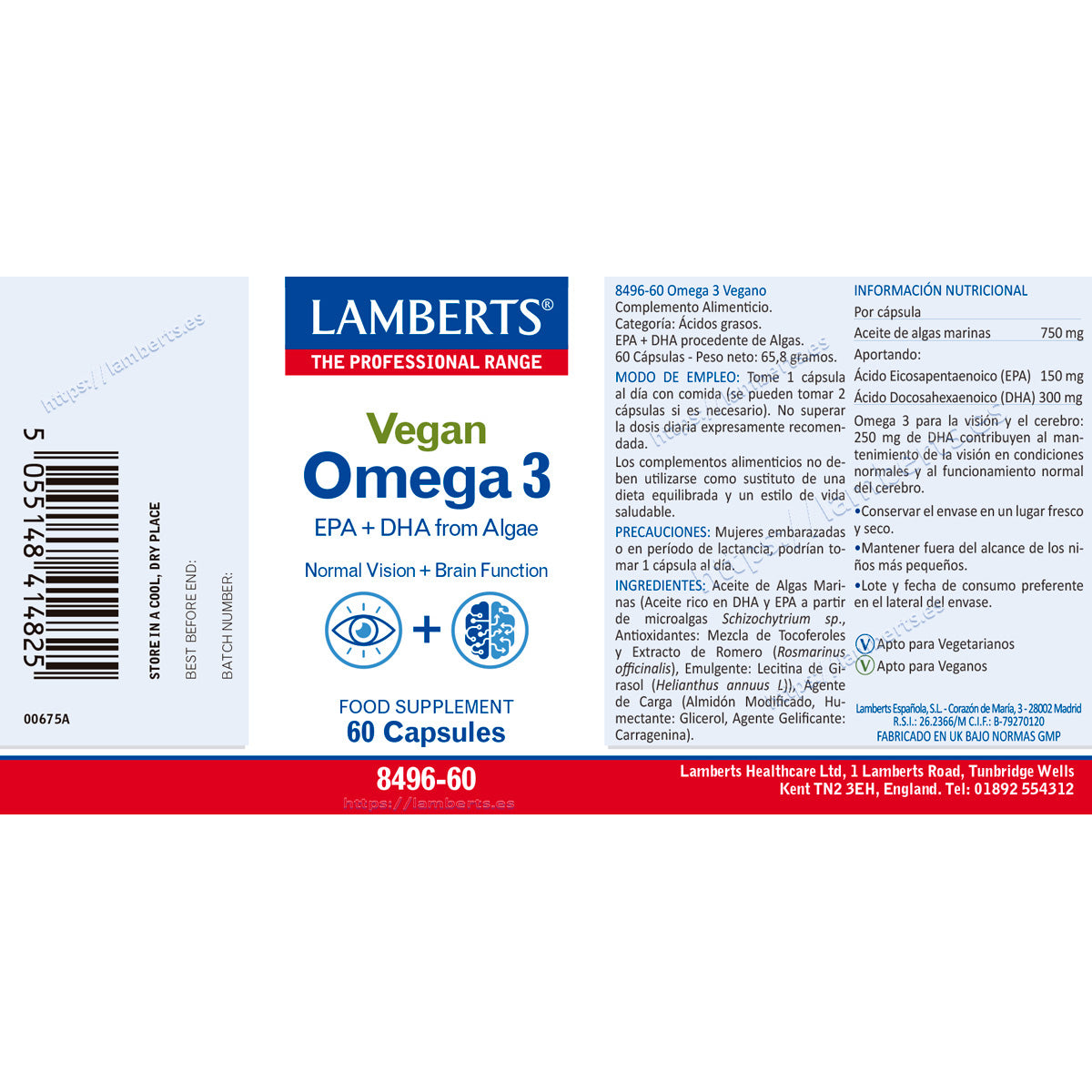 Vegan Omega 3 – 60 capsules, Lamberts