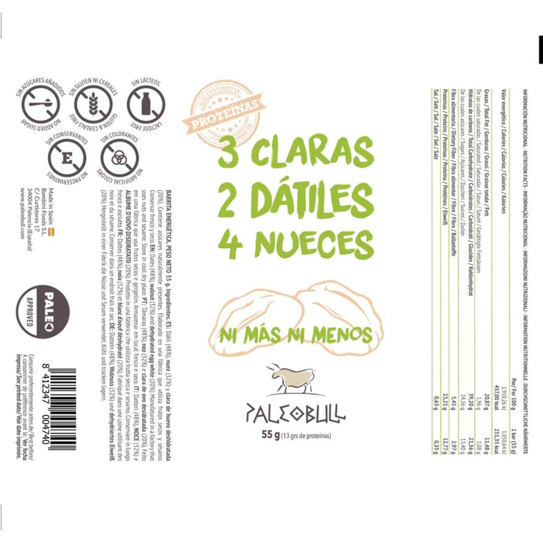 Barre énergétique aux noix et aux dattes Paleobull Barre individuelle 55 g