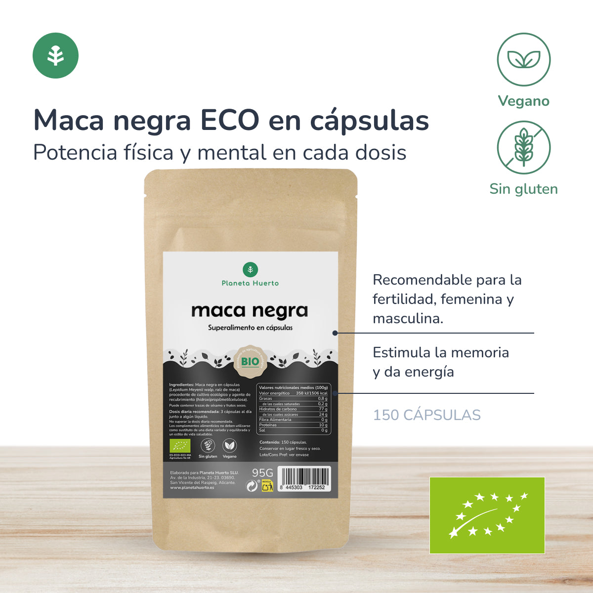 Maca nera biologica Planeta Huerto 150 capsule