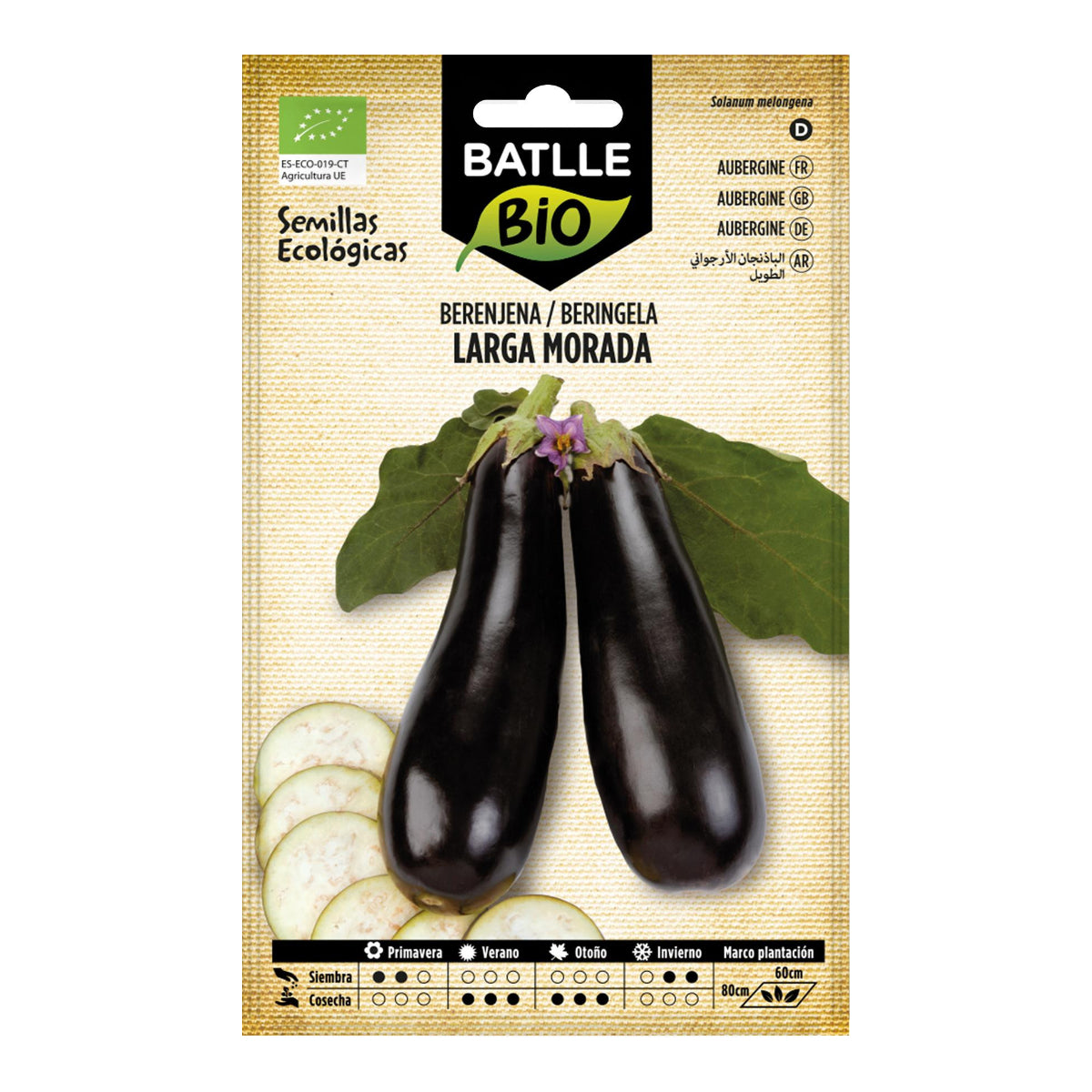 Bio-Samen für lange violette Auberginen Battle