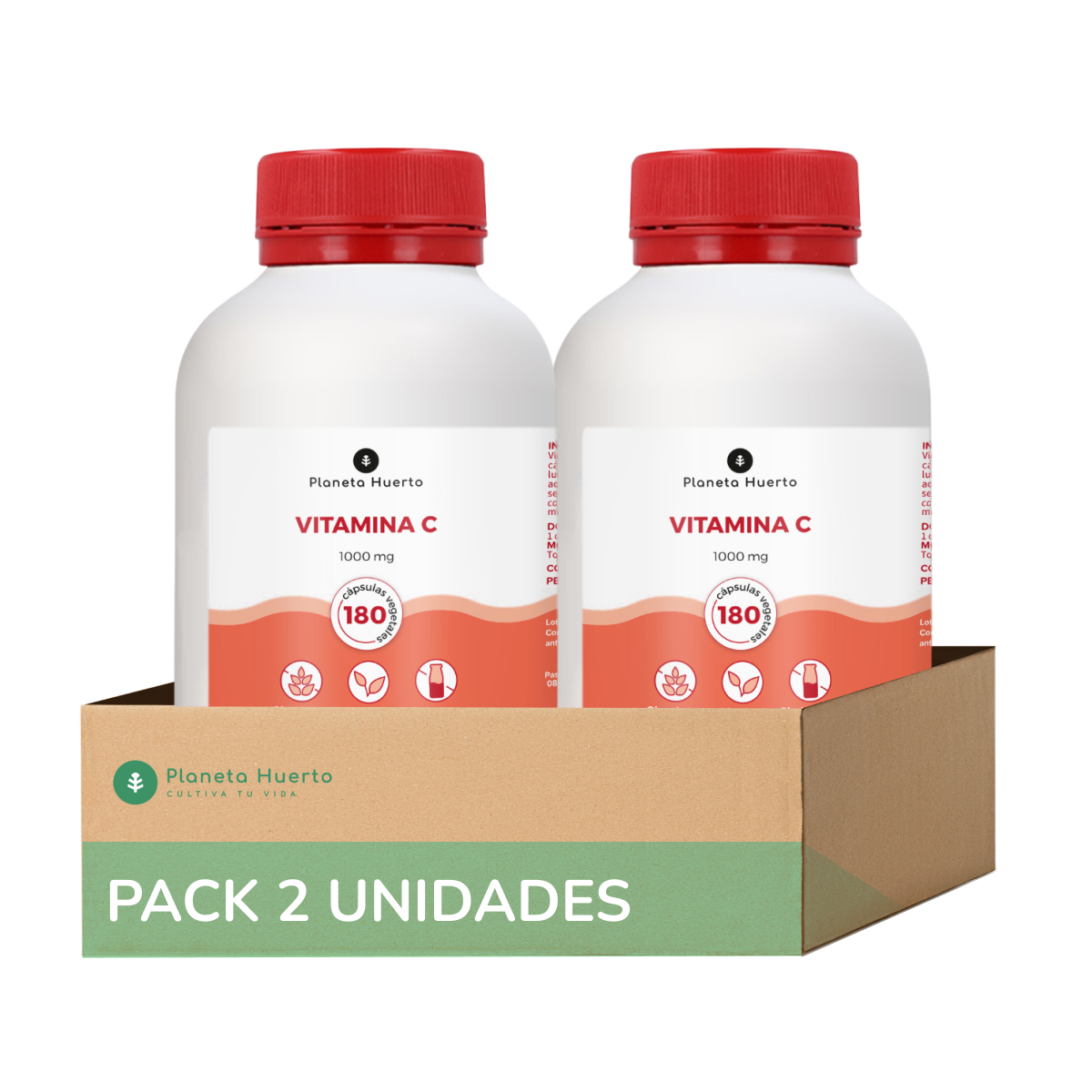Confezione 2xVitamina C 1000 mg Planeta Huerto 180 capsule vegetali