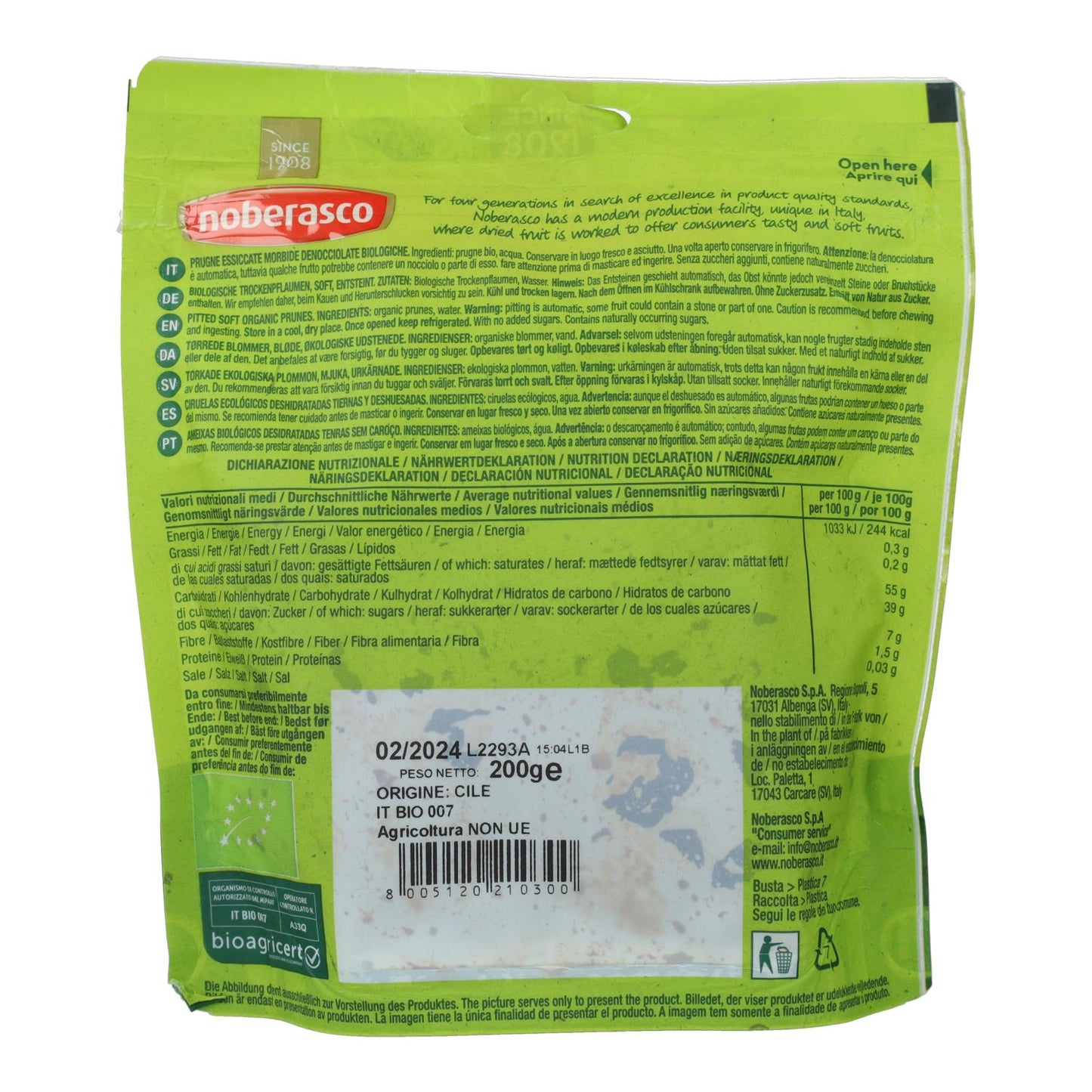 Prugne morbide senza nocciolo Noberasco 200 g