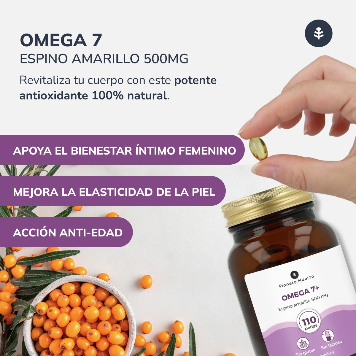 Pack 3xOmega 7 Espino Amarillo Planeta Huerto 180 Perlas