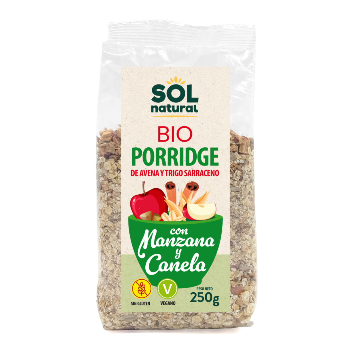 Porridge di grano saraceno con mela e cannella BIO Sol Natural 250 g