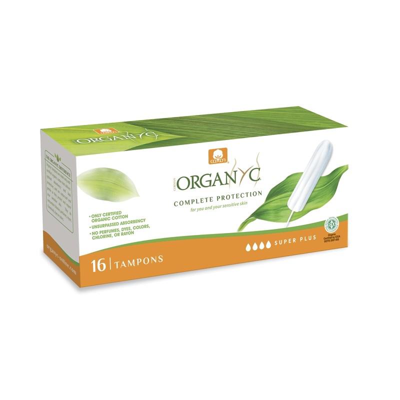 Tampony Super Plus 100% bawełna organiczna bez aplikatora Organyc 16 szt.