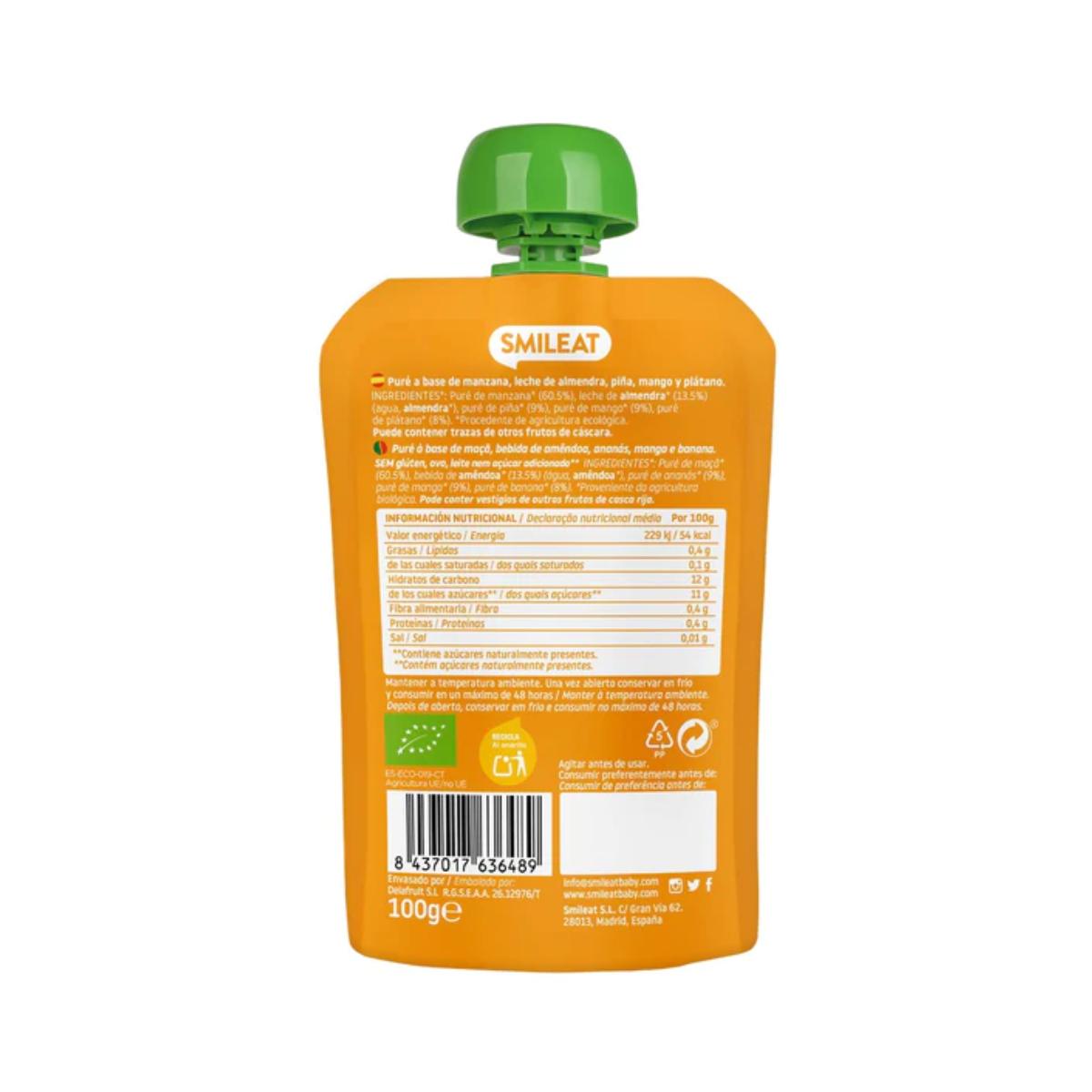 Pouch Mandorla, mango e ananas ECO Smileat, 100 g