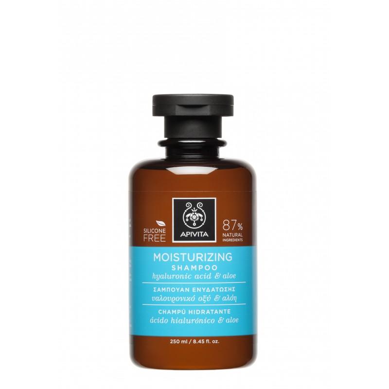 Shampoo idratante all'acido ialuronico e aloe Apivita 250 ml