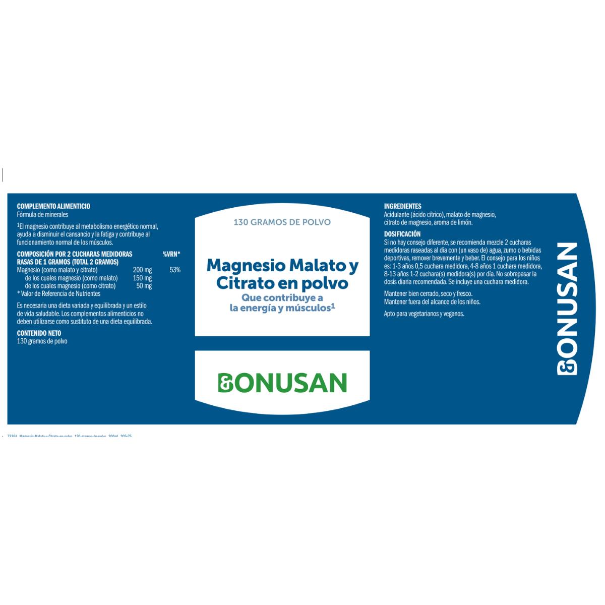 Magnesium Malate and Citrate Bonusan w proszku 130 g