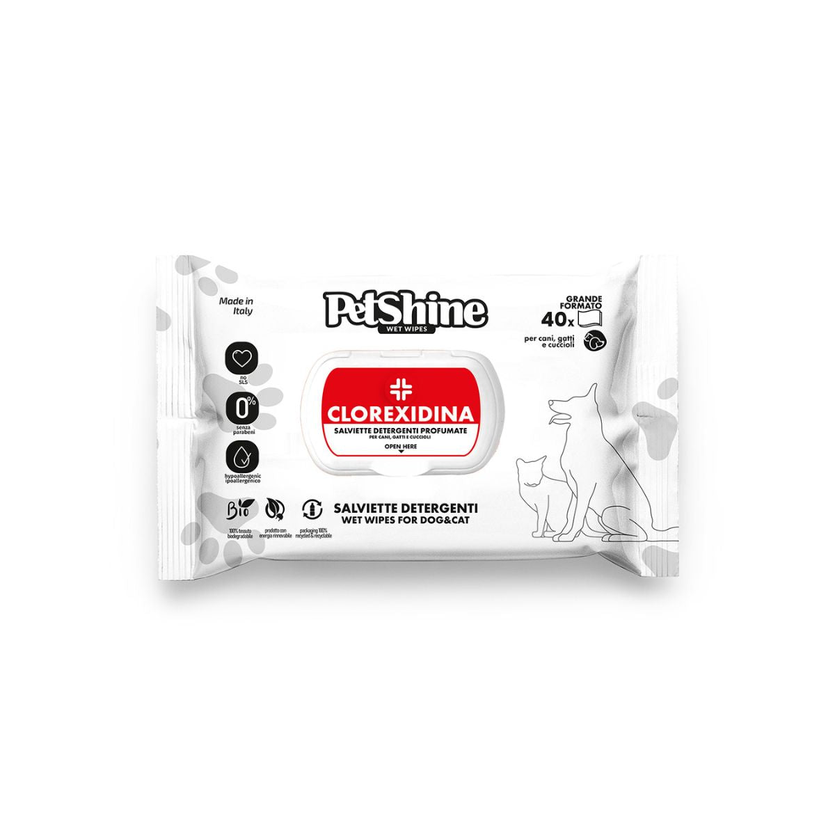 Salviettine igieniche per cani/gatti, clorexidina Trixie, 40 pezzi