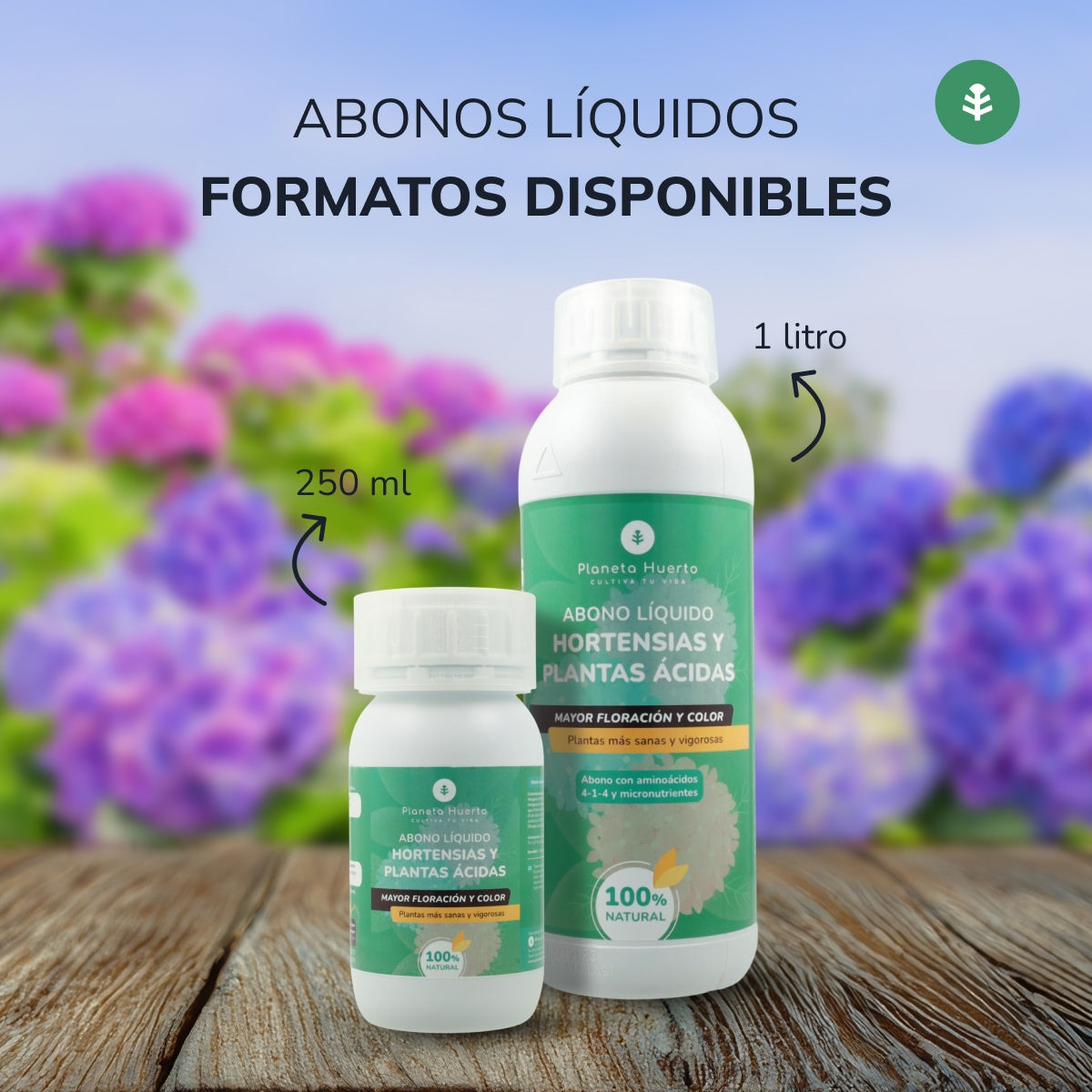 Engrais liquide pour hortensias et plantes acides Planeta Huerto 1 l