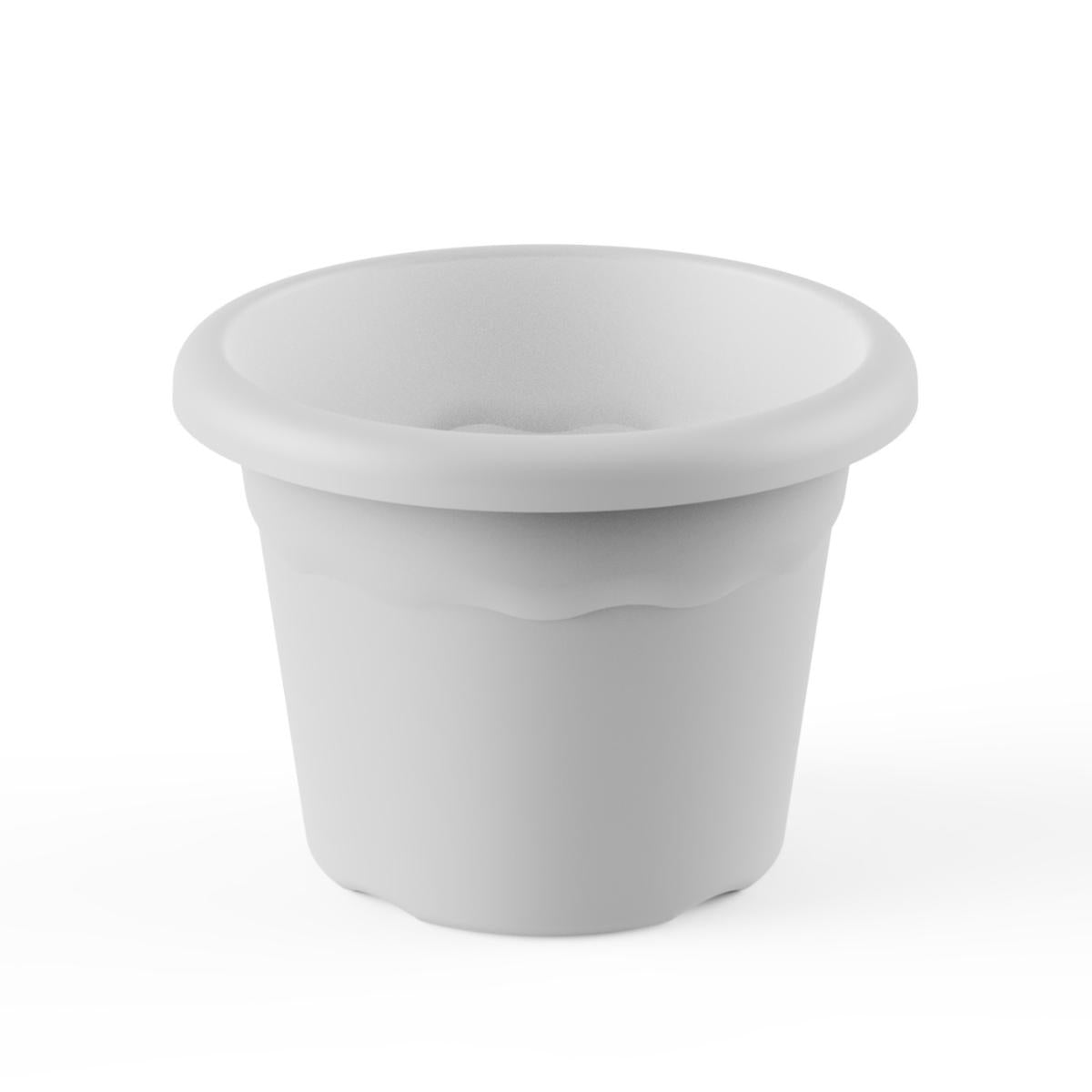 Pot rond en terre cuite blanc D 20 x 15