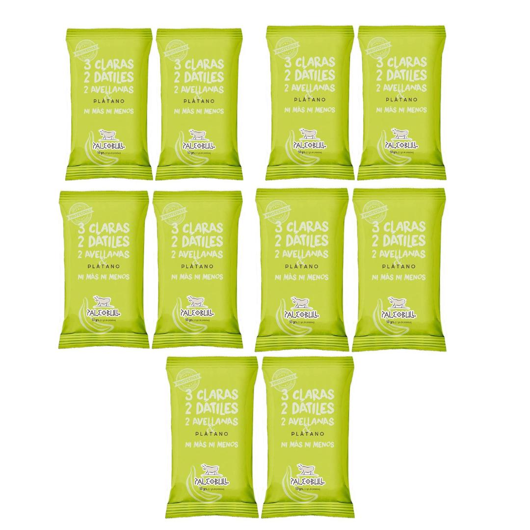 Opakowanie 10 x baton energetyczny z daktylami, orzechami laskowymi i bananem PaleoBull, 50 g