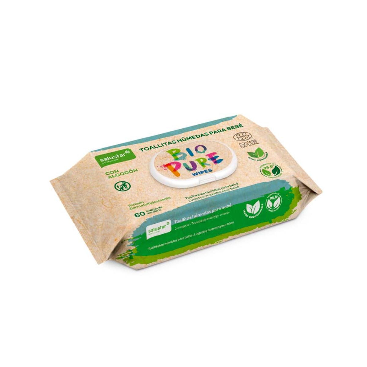 Salustar Biodegradable Biopure Baby Wipes 60 pcs