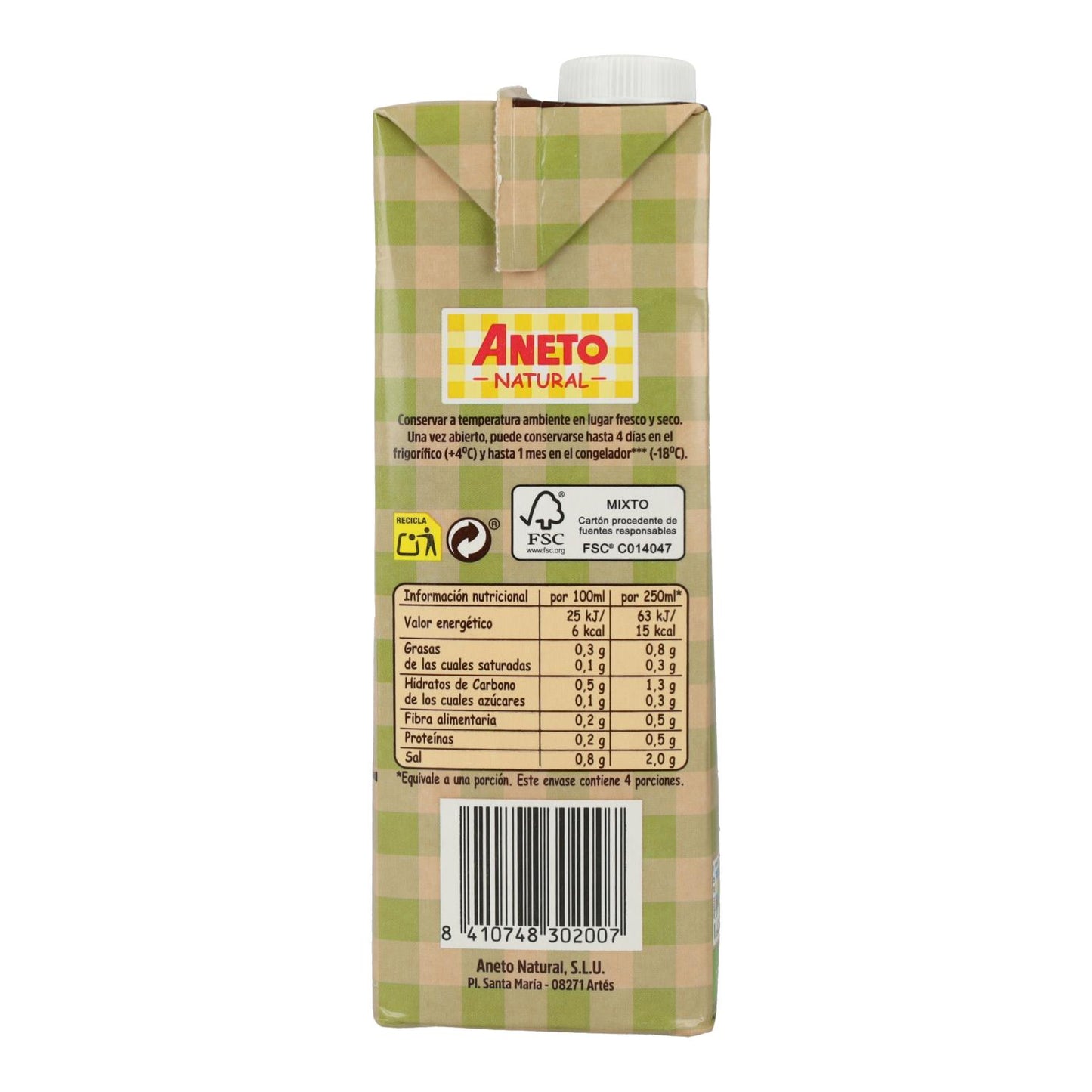 Natürliche Gemüsebrühe ECO Aneto 1 l