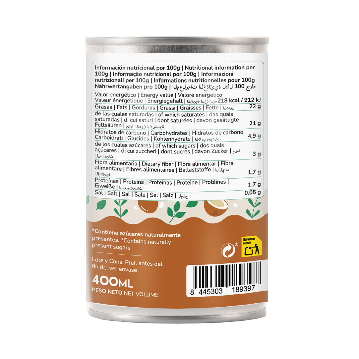 Concentrated coconut cream ECO Planeta Huerto 400 ml