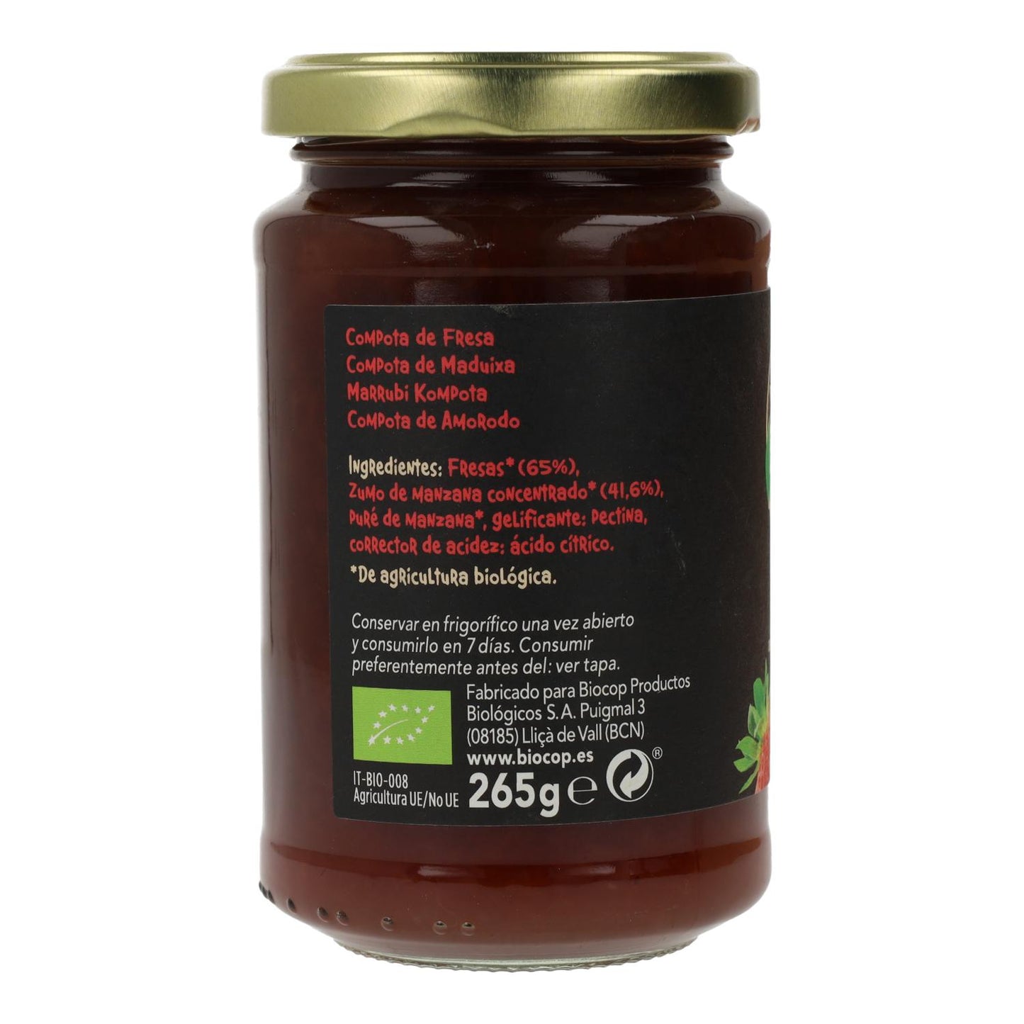 Bio-Erdbeerkompott Biocop 265 g