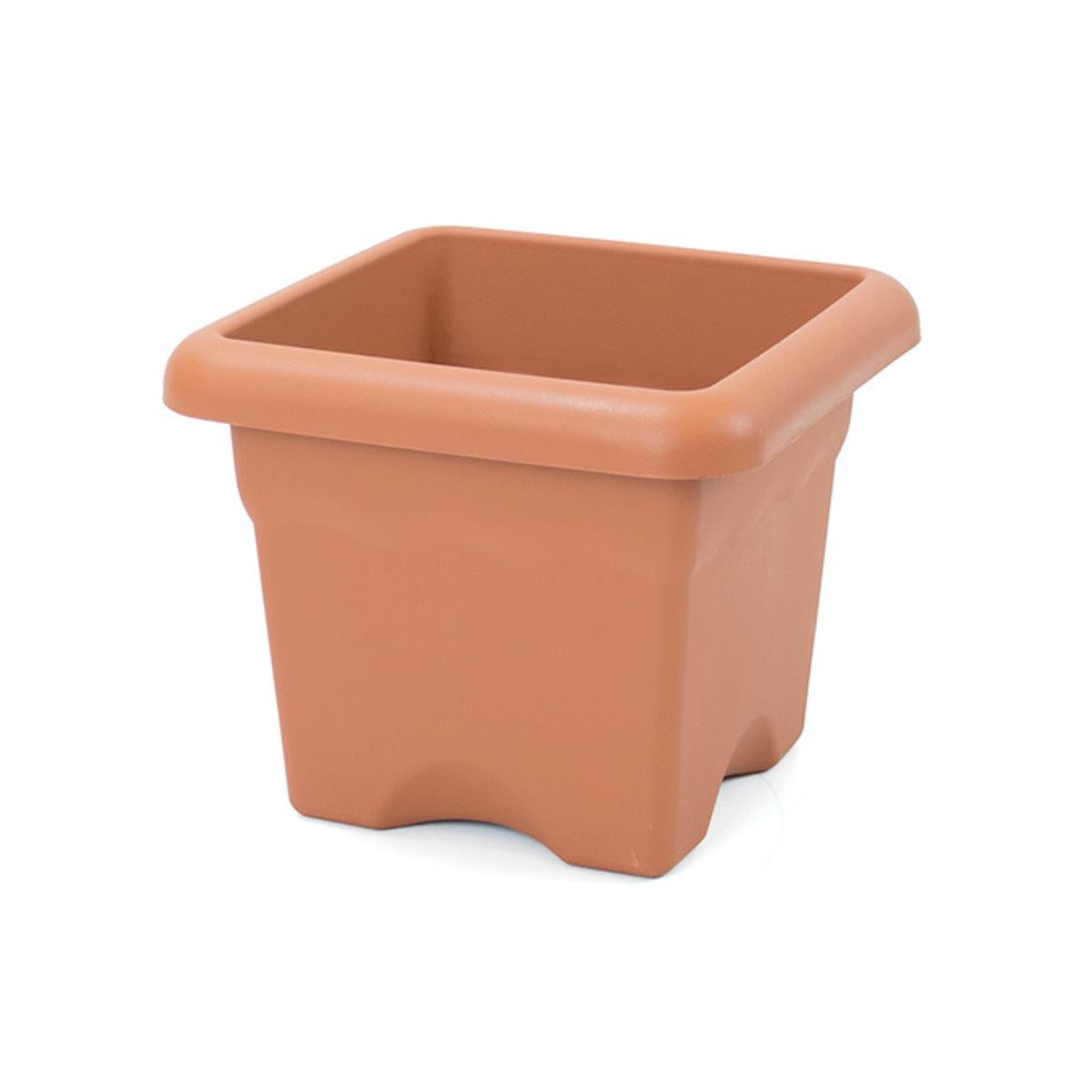 Terracotta-coloured square pot 26 x 26 x 21