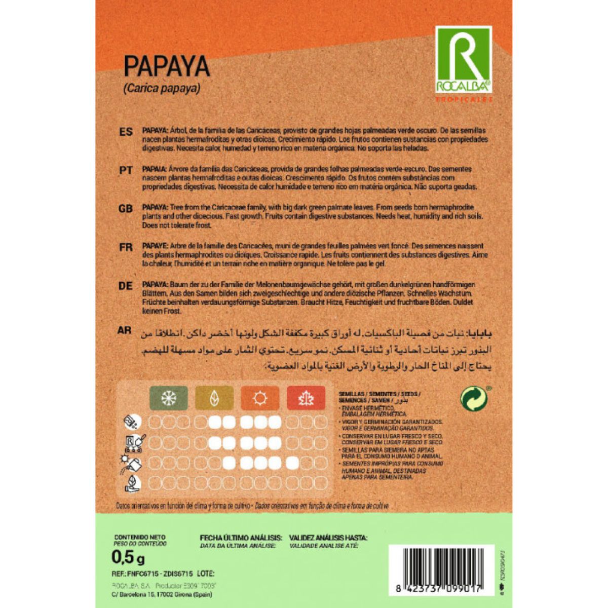 Graines de papaye Carica papaya