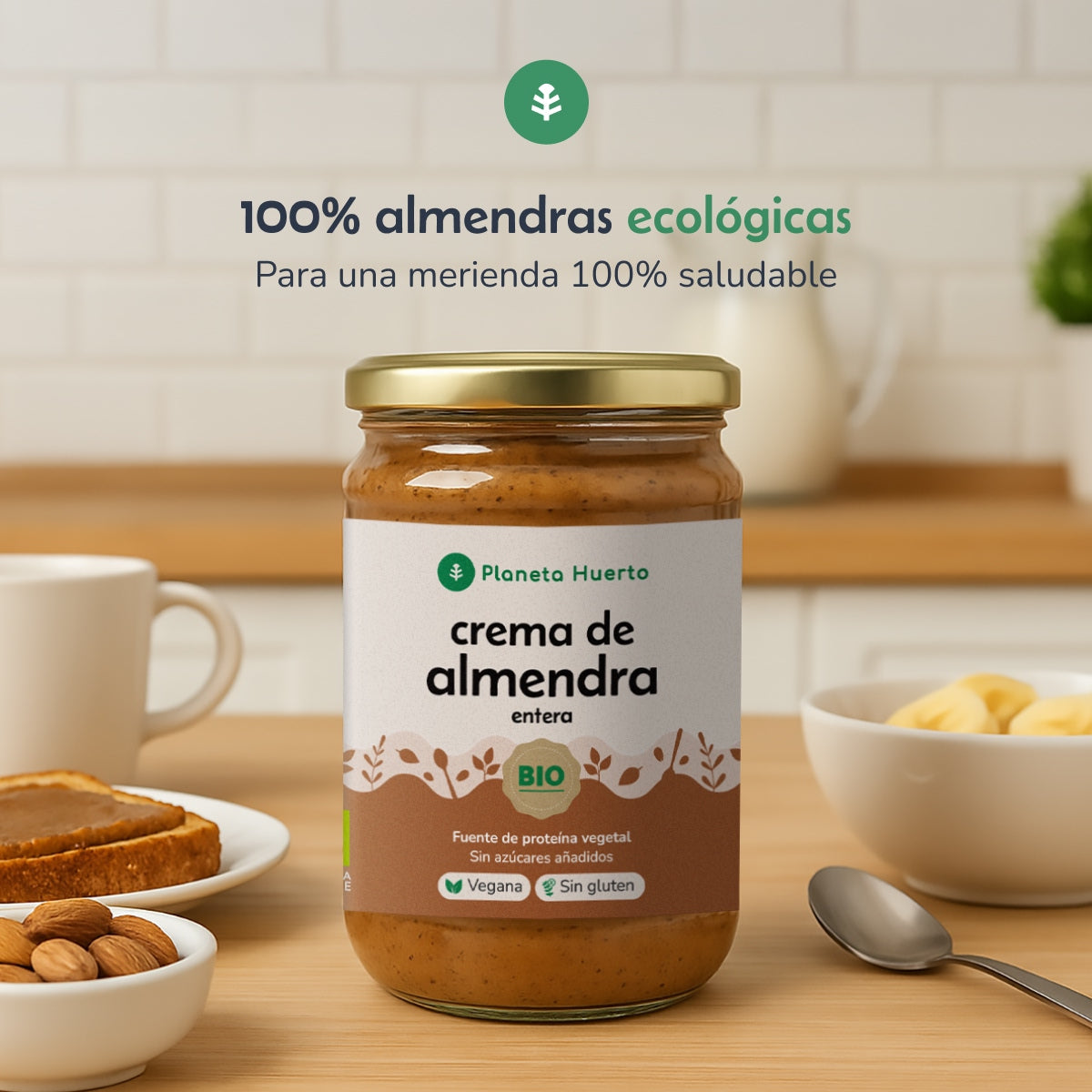 Crema de Almendras Enteras ECO Planeta Huerto 350 g
